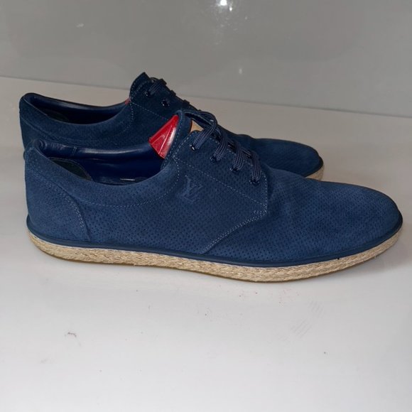 LOUIS VUITTON MEN SUEDE CRUISE, SIZE 12 US, BLUE SUEDE/PERFORATED GOOD CONDITION - Picture 4 of 4